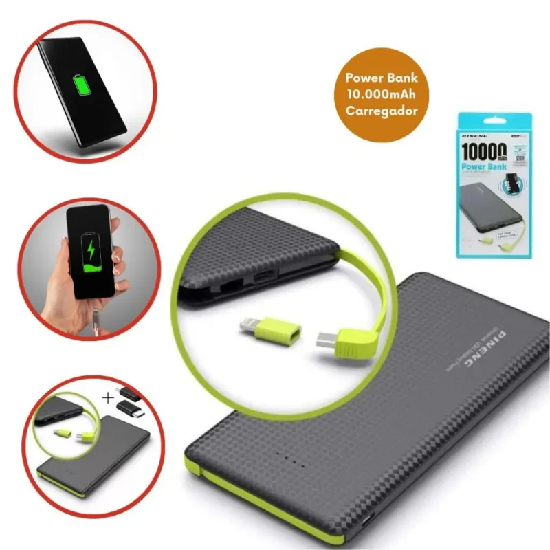 Carregador Power Bank 10.000mAh IPhone V8