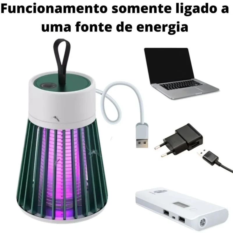 Lâmpada Elétrica Mata-Mosquitos Com Luz UV Usb Recarregável Armadilha Para Insetos - Image 2