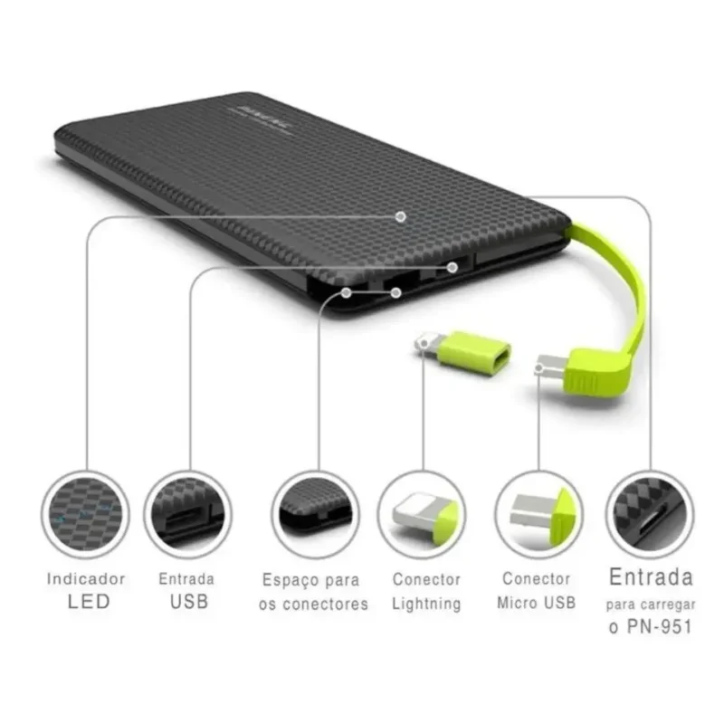 Carregador Power Bank 10.000mAh IPhone V8 - Image 3