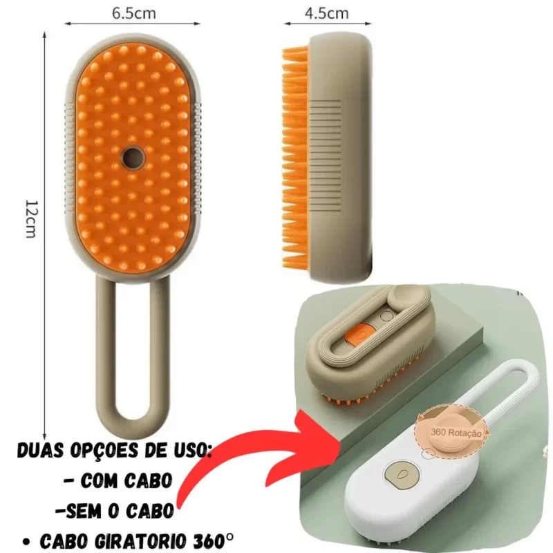 Escova 3 Em 1 A Vapor Para Gato/Cachorro - Image 2